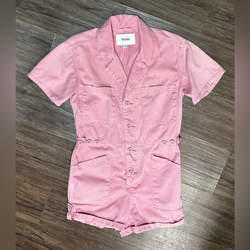 Pistola Parker Field Suit Short in Pink. Size XS.